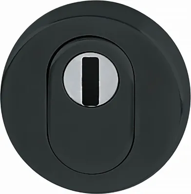 Produktbild von HOPPE Zylinderrosette außen rund PZ mit Kernziehschutz, Edelstahl schwarz matt