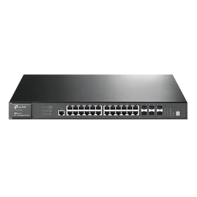 Produktbild von TP-Link T3700G-28TQ, Managed, L2/L3, Gigabit Ethernet (10/100/1000), Vollduplex, Rack-Einbau, 1U
