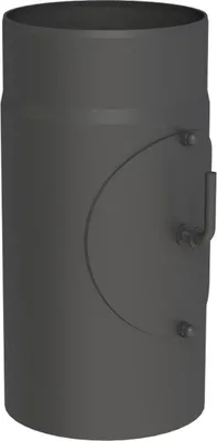 Produktbild von Ø 200 mm Ofenrohr 30 cm - mit Drosselklappe und Tür - schwarz
