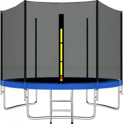Produktbild von Außennetz für Trampolin Durchmesser 244 cm (8ft) für Trampolin 6 Pfosten Reißverschluss, Karabinerhaken Fallschutznetz, Rundumschutz