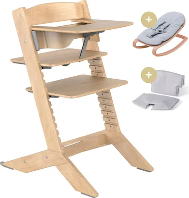 Produktbild von GEUTHER NALA Hochstuhl inkl. Newborn Set, Tisch & Sitzkissen Natur | Mitwachsend ab Geburt | Holz | DIN EN 14988:2017 | Bis 90 kg