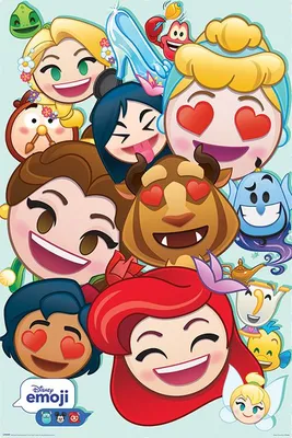 Obrázek produktu pro Disney Emoji (Princezna) – 61 x 91,5 cm – plakát
