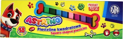 Produktbild von Quadratische Knetmasse 18 Farben Astrino