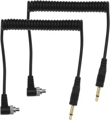 Image de Kit de câbles spiralés pour appareils photo numériques - 2-35 mm - Câble de synchronisation PC - Accessoires pour appareils photo