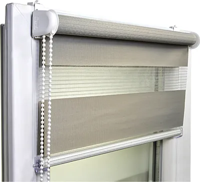 Obrázek produktu pro Voppi Roleta Den a Noc 63x230 cm šedá, dvojitá vnitřní roleta, snadná neinvazivní instalace