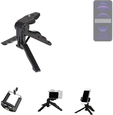Produktbild von K-S-Trade Stativ Tisch-Ständer Dreibein Handy-Stativ Ständer kompatibel mit Hotwav Note 13 Pro Mini-Stativ Smartphone Tripod Handy-Stativ aus