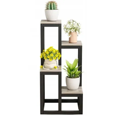 Produktbild von Metallblumenständer für Blumen, Pflanzen, Stehregal im Loft-Stil