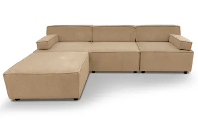 Image de MENZZO Canapé modulable Benoit Velours côtelé Beige