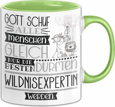 Produktbild von Wildnisexpertin Geschenk Becher Tasse Gott Schuf Alle Menschen Gleich Nur Die Besten Durfeten Wildnisexpertin Werden Geschenkidee Lustig (Grün)