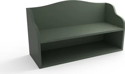 Produktbild von regalik Schuhbank mit Sitzfläche – Bank mit Schuhablage in Grün für Flur oder Kinderzimmer – mit abgerundeten Kanten – 80x30x50 cm – Einfacher Aufbau