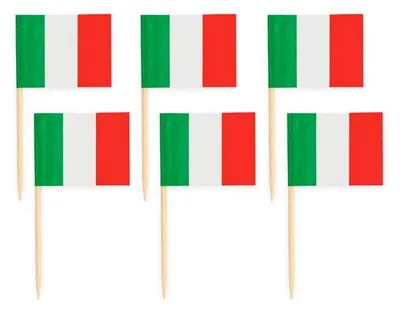 Produktbild von 50 Flaggen Deko Picker Italien grün weiß rot
