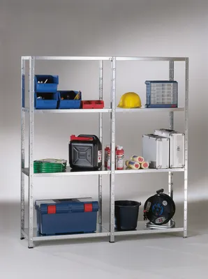 Produktbild von Steck-Grund-/ u 1 Anbauregal, 8 Böden, 1800x1400x350, verz.
