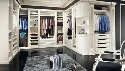 Produktbild von Weiße Stilvolle Kleiderschränke Schlafzimmer Luxus Holz Möbel Eckschrank