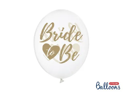 Obrázek produktu pro Balónky latexové se zlatým nápisem Bride to be - Rozlučka se svobodou - 30cm - 6 ks