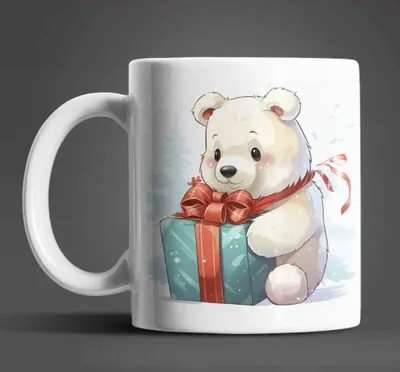 Produktbild von Eisbär Weihnachten Kinder Teetasse Tasse Geschenkidee Geschenk 330 ml