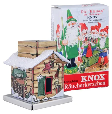 Produktbild von KNOX - Mini Räucherhaus - The Little One - Sauna - mit Räucherkerzen Bunte Mischung - 24 Stück - Größe S (Klein)