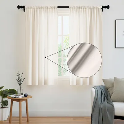 Polyester Vorhang-Set 2er-Pack 140x183 cm creme