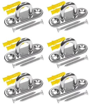 Augenplatte Edelstahl M5 - Robuste Wandhalterung Klemhaken (Set von 6)
