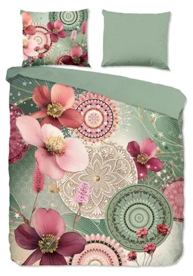 Productafbeelding van HIP Dekbedovertrek "Reginia" - Groen - (200x220 cm) - 100% Katoen