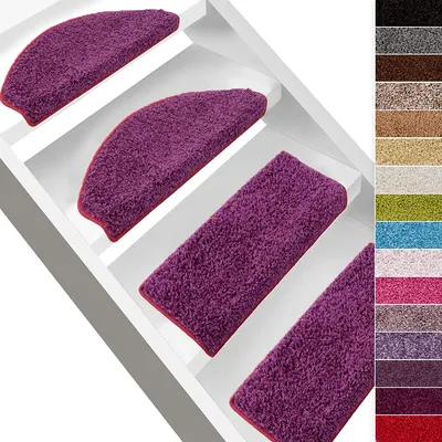 Produktbild von Shaggy-Stufenmatte Barcelona Berry 114 Rechteckig 23,5 x 65 cm