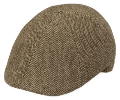 Fiebig 6-Panel Cap Wolle Fischgraet in beige