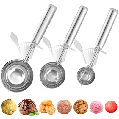 Produktbild von Solidchoice – Set mit 3 Eis- und Kuchelöffeln aus Edelstahl