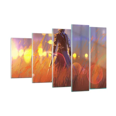 Produktbild von Bilder auf glas - Krieger Schwert - 150x100cm - Glasbilder - Wandbilder - Kunstdruck - zum Aufhängen bereit - Wanddekoration aus Glas - Glas Bilder - Wandbild auf Glas - 5 Teile - GEG150x100-3819