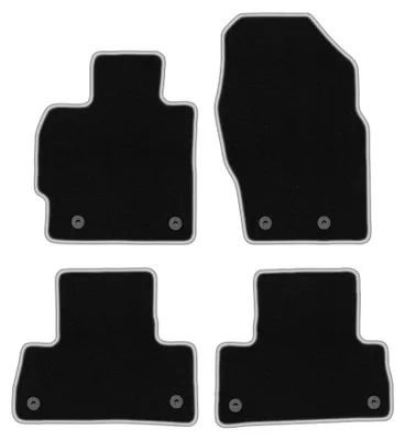 Produktbild von Velours-Fußmatten für Mazda CX-7 2009-2012 (SUV) – 4-tlg, Schwarz/Silber, passgenau – Wielganizator CARLUX