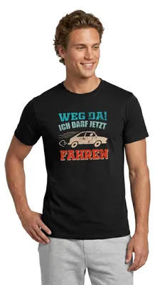 Produktbild von Spreadshirt Weg Da | Führerschein Bestanden Männer T-Shirt, L, Schwarz