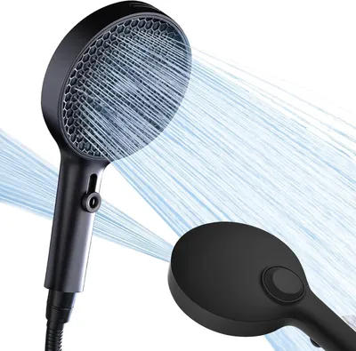 Obrázok produktu pre Sprchová hlavica 130 mm, 3 typy prúdu, čierna, pre kúpeľňu