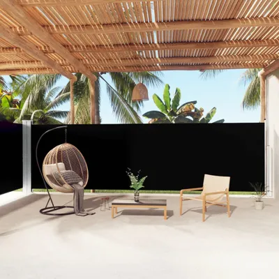 Obrázek produktu pro Maison Exclusive – boční markýza, výsuvná, černá, 180 × 1000 cm