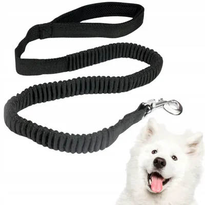 Obrázok produktu pre SILNÉ vodítko pre psov s tlmičom nárazov a rukoväťou pružnou ako bungee 180 cm