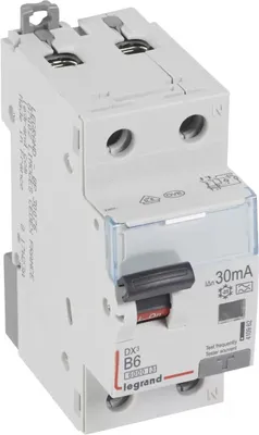 Obrázok produktu pre Legrand DX3 RCCB B charakteristika, 6A, 1P+N, 6kA, 30mA, typ A, 230VAC, 2TE 410962