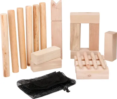 Produktbild von Kubb-Spiel, für Kinder und Erwachsene, Outdoor-Wurfspiel für 2 Personen und mehr, 21 Teile aus Holz plus Tragebeutel