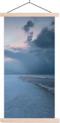 Produktbild von MuchoWow® Textilposter Nordsee - Sturm - Wasser 60x120 cm mit holzfarbenen Rahmen - Holz