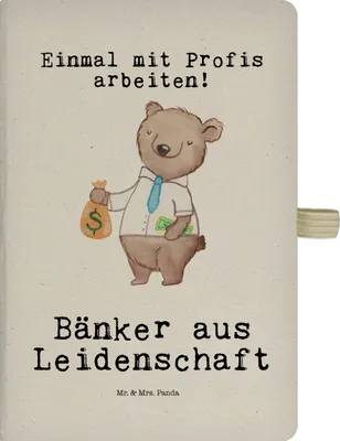 Produktbild von Mr. & Mrs. Panda DIN A5 Baumwoll Notizbuch Bänker Leidenschaft - Transparent - Geschenk, Bankangestellter, Tagebuch, Witzig, Schreibheft, Ausbildung, Skizzenbuch, Beruf