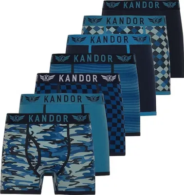 Produktbild von Kandor - "Jeckers" Boxershorts für Herren(7er-Pack) BG1678 (M) (Blau)