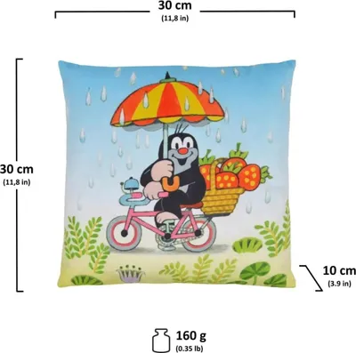 Produktbild von Kissen der kleine Maulwurf, Motiv Sommer, 30x30cm - Kinderkissen