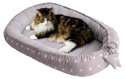 Produktbild von Katzenbett Hundebett 75x60x10cm Schlafplatz für kleine und mittelgroße Hunde Kissen Kuschelbett