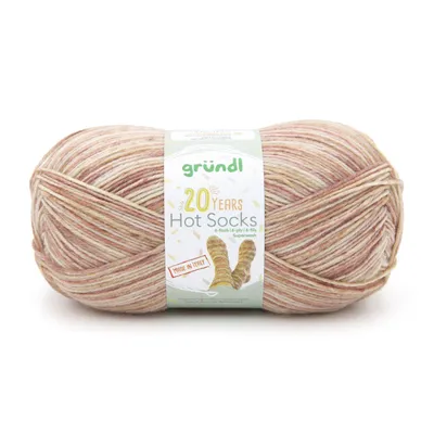 Produktbild von Gründl Sockenwolle Hot Socks 150 g 6-fach curry-kürbis-mokka-bernst.-weiß