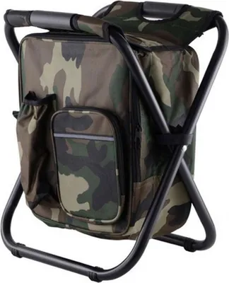 Zdjęcie produktu dla Plecak krzesło chłodzące Lekki składany stołek kempingowy do podróży plaża wędrówki piknik kamuflaż