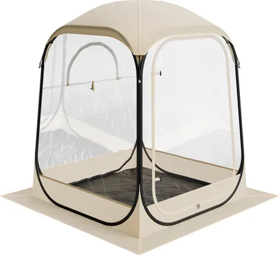 Obrázek produktu pro SucceBuy Průhledný stan, 127x127x170 cm, pop-up stan pro 1-2 osoby, sportovní stan s podlážkou a vrchním krytem, venkovní bublinový stan, kempinkový přístřešek pro akce, rybaření a diváky