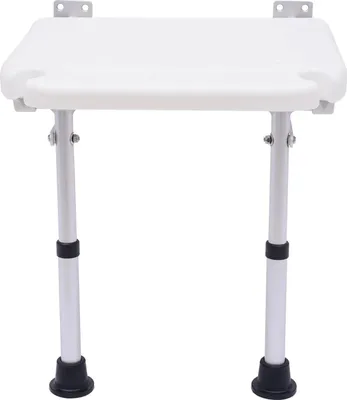 Produktbild von Klappbarer Duschsitz zur Wandmontage - Badstuhl - Höhenverstellbar 42–53 cm - Tragkraft 100 kg - Für Senioren, Menschen mit Behinderung, Schwangere