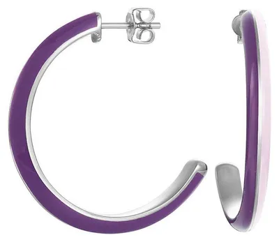 Produktbild von Esprit Damen Ohrringe Creole Edelstahl silber Marin 68 lila ESER11113F000
