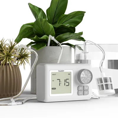 Image de Système d'irrigation goutte à goutte automatique pour 15 plantes en pot, avec programmateur d'arrosage