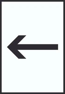 Produktbild von Richtungspfeil links Schild hochkant schwarz weiss Pfeil A1 Rückseite selbstklebend