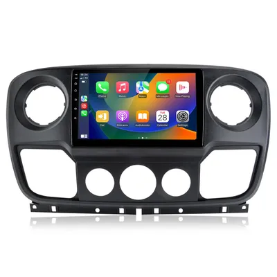 Image de Autoradio compatible Carplay, 2+64 Go de stockage, système Android 15, radio FM, compatible avec Renault Master III, Opel Movano, NV400, commandes au volant (SWC), Wi-Fi, DAB+ et GPS avec navigation