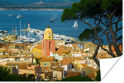 Produktbild von MuchoWow® Poster Blick auf die französische Hafenstadt Saint-Tropez 90x60 cm - Schlafzimmer