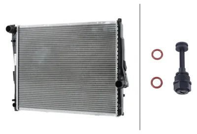 Productafbeelding van HELLA 8MK 366 303-191: Radiateur, waterkoeler, motorradiateur voor BMW Z4 Roadster (E85) en Z4 Coupé (E86)