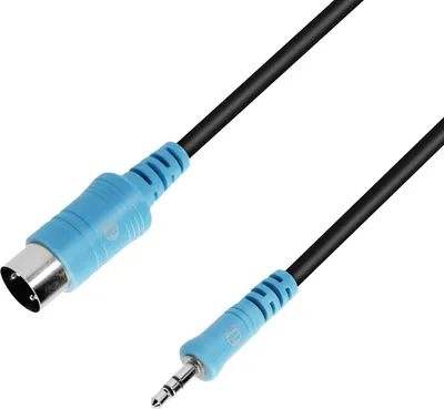 Image de Câble MIDI Adam Hall Cables 0090, mini-jack 3,5 mm vers connecteur MIDI 5 broches, 0,9 m, noir